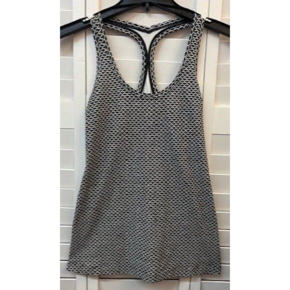 Lululemon Womens Black & White Patterned Racerback Tank Top Size M - Picture 1 of 3